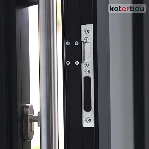 KOTARBAU® Schließblech Haustür verstellbar Links Aluminiumguss 18 cm Tür Schließblech für Türen und Tore - Cheap-Us