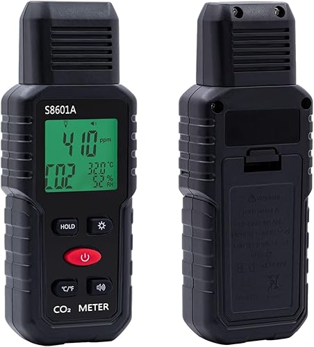 Mcbazel 3-in-1 Luftqualitätsmonitor, CO2-Detektor, Temperatur- und Feuchtigkeitsmesser, CO₂-Infrarot-Umweltmesser unterstützt Sprach-/Bildschirmlicht-Erinnerung für Schulen, Zuhause, Büros, Fitnessstu - Cheap-Us