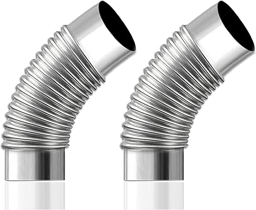 WomeYork Kaminrohr aus Edelstahl für Outdoor-Camping, Holzofen, 2 Stück (45° 2,36 Zoll) - Cheap-Us