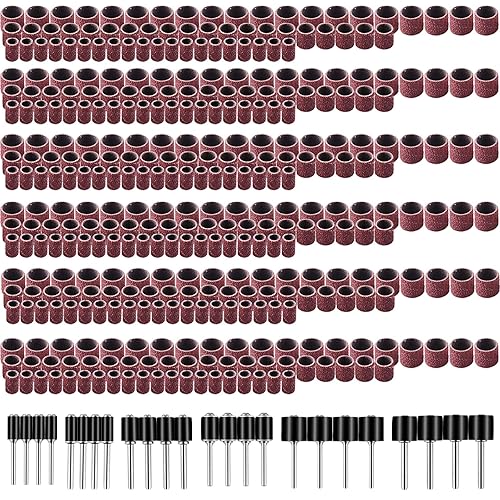 SIQUK 384 Stück Schleifhülse Satz Einschließlich 360 Stück teilig Schleifen Bands and 24 Stück Schleifwalze for Dremel Drehwerkzeug - Cheap-Us
