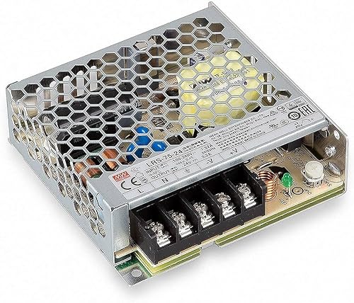 Eurekaled Meanwell Netzteil 75W 24V, Modell LRS-75-24 Switching, Konstantspannung, nicht wasserdicht IP20, AC Trafo 220 V bis DC 24 V, kompatibel mit Strip LED, Artikelnummer: 0175 - Cheap-Us