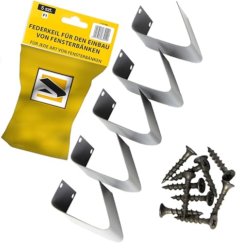 Set 5 x Montagekeil, Keil für Fensterbank, Fensterkeile, Federkeil, Ideal für Fensterbänke F1 - Cheap-Us
