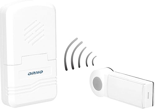 ORNO Disco DC Funkklingel Aussen Wasserdicht mit Volume-Regler und Reichweite 80m, Batteriebetriebener - Cheap-Us