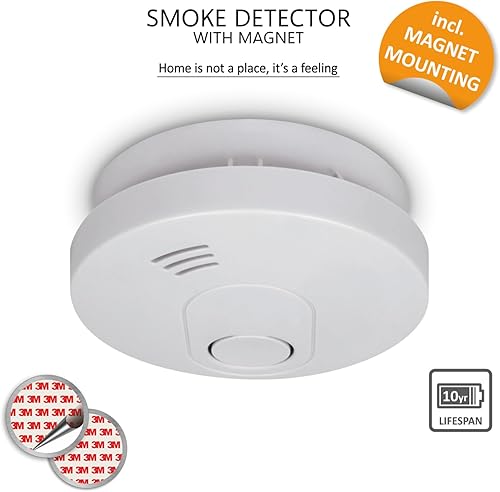 ELRO FS1510 Rauchmelder mit Magnetklebe Kit-10 Batterie 10 Jahre Sensor und Garantie - DIN EN14604, White, 2 Stück - Cheap-Us