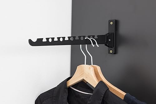 Metafranc Kleiderlüfter weiß - 330 x 28 mm - 20 kg Tragkraft - Stabiles Material - Platzsparende Klappfunktion / Kleiderstange / Wandhaken / Klapphaken / Aufhängevorrichtung / 0250087 - Cheap-Us