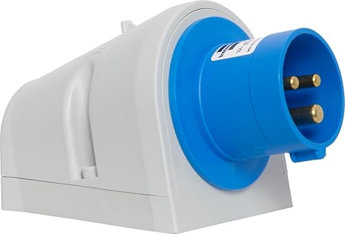 Brennenstuhl CEE Wandstecker 3-polig, Industriestecker 230V/16A, ideal für Außen- und Innenbereich, Baustelle, Industrie, IP44, 16A - Cheap-Us