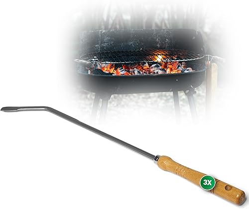Stocheisen mit Holzgriff Schüreisen Schürhaken Glutkratzer Kaminzubehör Kaminbesteck Feuerhaken Aschenkratzer (1, Stocheisen) - Cheap-Us