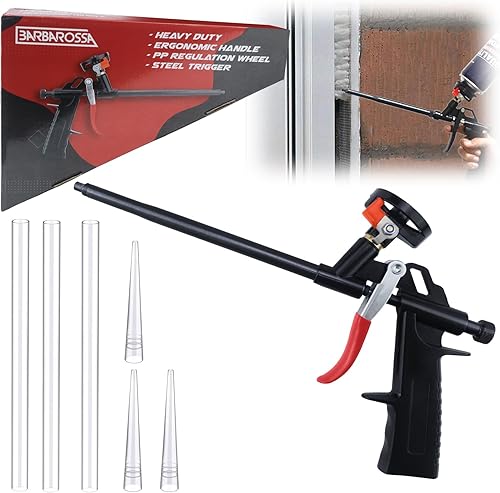 Schaumpistole PU Bauschaumpistole Bauschaum Pistole PU Schaumpistole Schaum PU Bauschaumpistole aus Metall zum Abdichten, Füllen, Abdichten, für den Heim und Bürogebrauch (Schwarz) - Cheap-Us