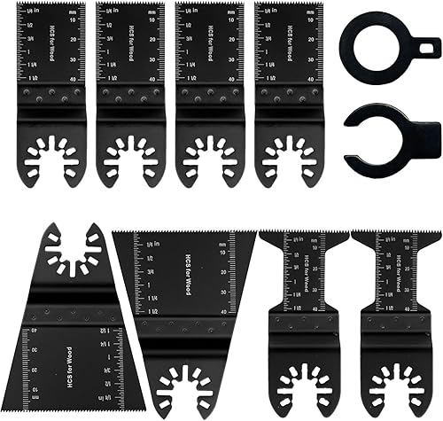 8 Stück Multitool Sägeblätter, Fein Multimaster Oszillierwerkzeug Zubehör Oszillierender Säge Adapter Tauchsägeblatt Kit mit C Clip Multifunktionswerkzeug für Metall Holz - Cheap-Us