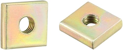 sourcing map 50 Stücke Vierkantmuttern M4x7mmx2mm gelb verzinkt metrisches Sortiment Kit - Cheap-Us