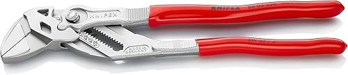 KNIPEX Zangenschlüssel, verchromt, 250 mm, greift stufenlos bis 52 mm, Feinverstellung per Knopfdruck, Schraubenschlüssel, Armaturenzange, 86 03 250 - Cheap-Us