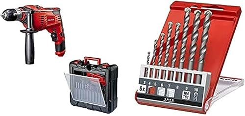 Einhell Schlagbohrmaschine TC-ID 1000 Kit (1010 W, 1 Gang, Bohrleistung Ø Holz 32 mm, Ø Metall 13 mm, Ø Beton 16 mm, 13 mm Schnellspannbohrfutter, inkl. Koffer, 8-tlg. Steinbohrer-Satz) - Cheap-Us