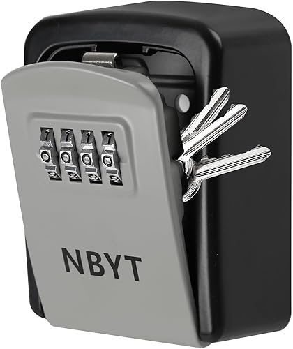 NBYT Tragbarer Schlüsselkasten mit Zahlenschloss, Wandhalterung, für Hausschlüssel, Schlüsselversteck zum Verstecken eines Schlüssels, wasserdichter Schlüsselsafe (kleine Größe) - Cheap-Us