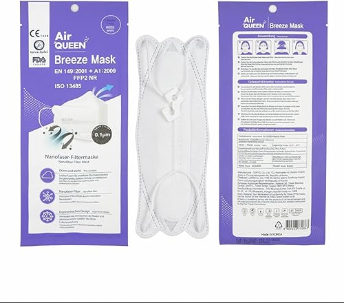 AIR QUEEN (the Original) 20 x FFP2 Nano-Filter Mask (the Original), CE1008 Certified, Individually packed, Tested quality according to EN 149:2001 + A1:2009 ( pack of 20pcs ) - Cheap-Us