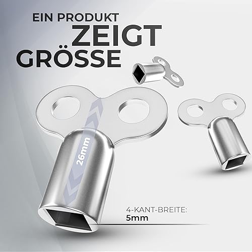 Fuchs Heizungsschlüssel, passend für alle Heizkörper, robuste Zinkliegerung, Universal Entlüfter für alle Heizungen Entlüftungsschlüssel Zink radiator key heating Heizung entlüften Schlüssel - Cheap-Us