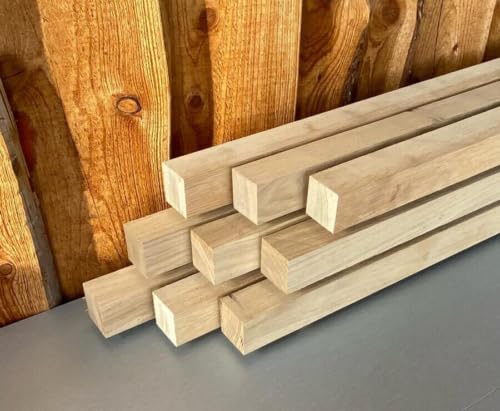 Ladenburger Eiche 5x5cm KANTHOLZ BALKEN SCHALUNG HOLZ BAUHOLZ 80cm LÄNGE (8) - Cheap-Us