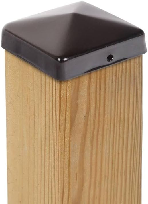 10 x PFOSTENKAPPE PYRAMIDE STAHL SCHWARZ PULVERBESCHICHTET 141 x 141 MM - Cheap-Us