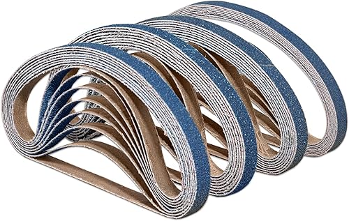 BRESUCNY Schleifband/Feilenband 13 x 457 mm- 8 X Körnung 40/60/80/120 Zirkonkorund Schleifbänder Set für Metall Trocken- und Nassschliff Geeignet（32 Stück） - Cheap-Us