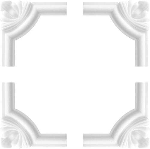 1 Set Segmente Bögen, EPS Styropor Ecksegmente für Flachleisten Wand Decke Verzierung Umrandung Rahmen Stuckleiste Dekor Gestaltung (NE-27-02D) - Cheap-Us