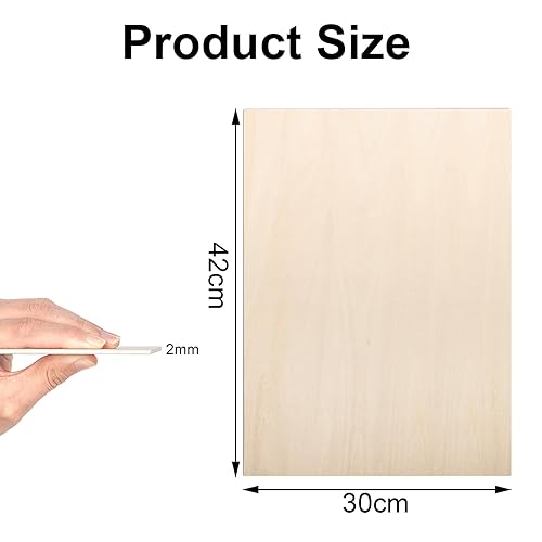 12 Stück Sperrholzplatte 2mm, A4 Sperrholz 30 x 21 cm, Linde Sperrholz, Dünne Holz-Zuschnitte, Holzplatten für für DIY Holzarbeiten, Laserbearbeitung, Brandmalerei, Modellbau, Deko, Gemälde - Cheap-Us