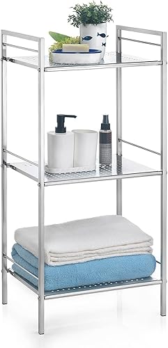 Regal Badregal Metallregal Mehrzweckregal MATIS, verchromt, mit 3 Böden - Cheap-Us