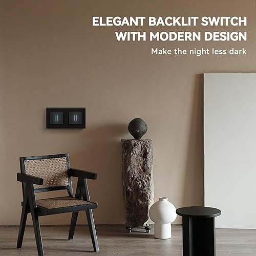 BSEED Lichtschalter aus Glas,Unterputz Schalter mit Krallen, Wechselschalter mit Hintergrundlicht, Einfach Montage, NEU E-Serie,1 Fach 1 Weg,86mm Weiß - Cheap-Us