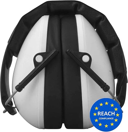 Viwanda | Kinder Kapselgehörschutz Weiß, Faltbar Weichschaum Lärmschutz Kids Schule Lernen Konzentration Meditation Konzert Gehörschutz Jugendliche (+6 Jahre), SNR: 24.3dB, Top Qualität, REACH konform - Cheap-Us