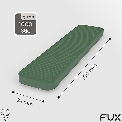FUX 600 Stück Abstandshalter SET 100mm x 24mm x 1mm-6mm | Made in Germany | Unterlegplatten, Distanzklötze aus Kunststoff, Abstandhalter - Cheap-Us