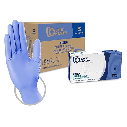 Safe Health Nitrilhandschuhe Größe S Blau,100 stück, Hypoallergen Nitril Pulverfrei Latexfrei, Lebensmittel Handschuhe Einweghandschuhe Einmalhandschuhe - Cheap-Us