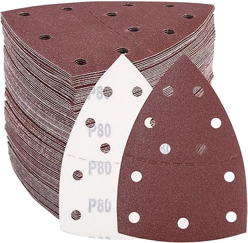 Zaxiva 100 Stück Schleifpapier für Detailschleifer mit Maus, Körnung 40 80 120 180 240 Multischleifer für Schleifpapier Dreieckschleifer zum Schleifen und Polieren, Schleifpapier mit Staubtuch - Cheap-Us