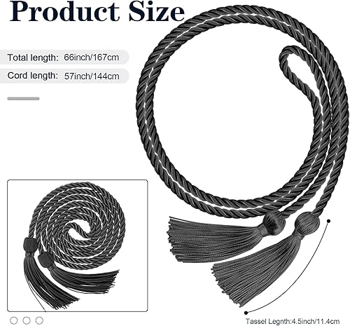 Himmelblaue Abschlusskordel, Ehrenkordel, Ehrenkordel, 2025 Abschluss-Quaste, 170,2 cm lange geflochtene Schnüre für Abschlussfeiern, Dekorationen, Junggesellenkleid, für Studenten, Master, Doktorat - Cheap-Us