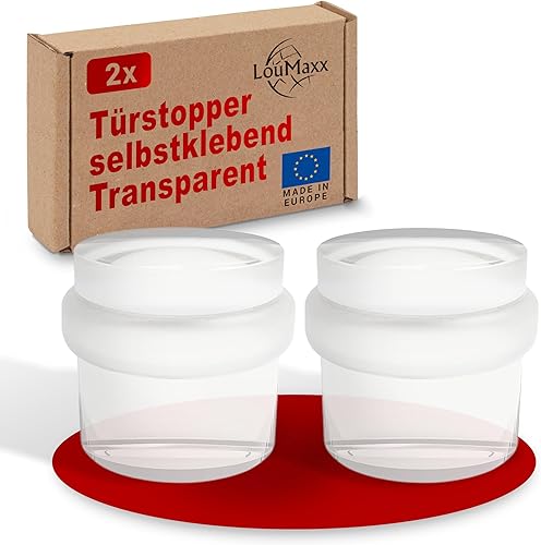 LouMaxx Türstopper Boden selbstklebend - Türpuffer Boden für alle Hartböden geeignet zum Schutz von Wand und Möbeln - durchsichtig selbstklebend, halbrund und leicht anzubringen 2 Stück - Cheap-Us
