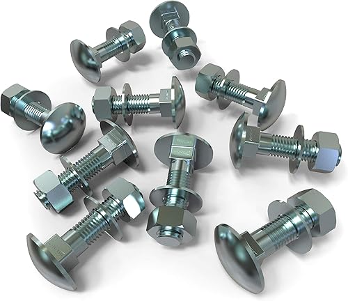 50 Stück Schlossschrauben M10 x 40 Flachrundkopfschrauben + Muttern und U-Scheiben Länge 30-200mm Auswahl: 50x M10x40 - Cheap-Us