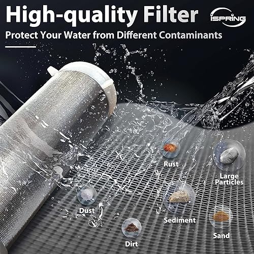 iSpring WSP-50 Rückspülfilter Wasserfilter Filter, Wiederverwendbarer Spin-Down-Sedimentwasserfilter, Vorfilter für Brunnenwasserschlauch, 50 Mikron - Cheap-Us