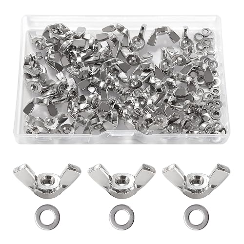 Lyeteung 50 Stücke M3 Flügelmutter, Edelstahl Wing Nut, Metrische Flügelmutter, mit 50 Stücke Unterlegscheiben, für Heimwerker DIY Tools, Elektronische Geräte Hardware - Cheap-Us