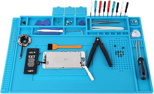 Aweohtle Lötmatte Silikon 500℃ Hitzebeständige Magnetisch Reparatur Matte Arbeitsmatte soldering mat antistatisch für Lötpistolen, Heißpistolen - groß 45x 30cm - Cheap-Us
