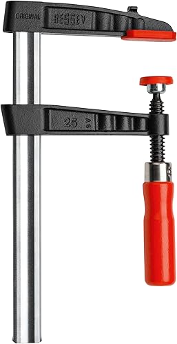 BESSEY Temperguss-Schraubzwinge TG25, Spannweite 250 mm Ausladung 120 mm, Stabile Hohlprofilschiene mit Riffelung, Gewicht 1,54 Kg - Cheap-Us