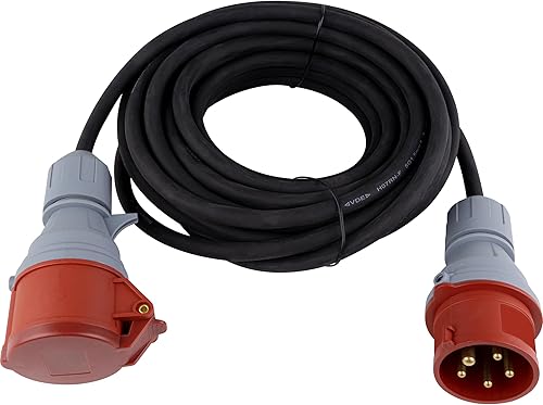REV CEE Verlängerung - Verlängerungskabel außen IP44 - Starkstromkabel 10m, 11000W, 400V, schwarz - Cheap-Us