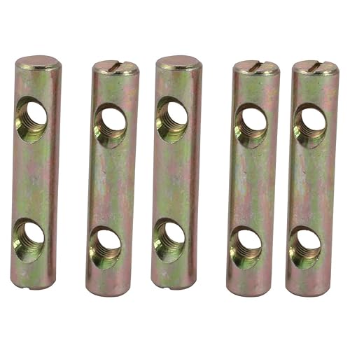 uxcell Zylindermuttern, M8 x 60 mm, Doppelloch, verzinktes Eisen, Schlitzantrieb, Kreuzdübel - Cheap-Us