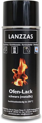 LANZZAS Ofenspray - Farbe: schwarz | hitzebeständiger Ofenlack von Senotherm - 400 ml Spraydose - Cheap-Us