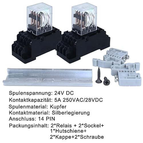 Elektromagnetisches Relais 12V DC 5A Spule Leistungsrelais 8 Pins 2NO 2NC HH52PL MY2 Wechsler mit Kontrollleuchte mit Steckdose für Hutschiene geeignet Hutschienenrelais Hutschienensockel - Cheap-Us
