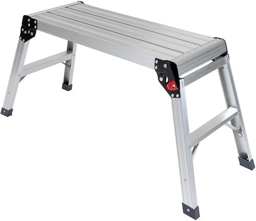 Güde Alu Arbeitsplattform, Arbeitstritt, Trittleiter, Trittbank GAAP 760, bis 150 kg, 760x300 mm, Podest klappar, Arbeitsbühne - Cheap-Us