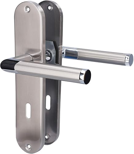 Alpertec Edelstahl Renovierungsgarnitur (I) BI-Color für Zimmertüren Drückergarnitur Türgriffe Türdrücker, 88021880 … - Cheap-Us