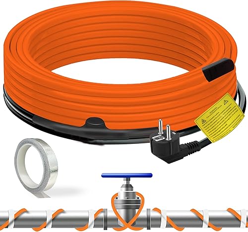 SOTISI Frostschutz Heizkabel, 9M 230V Selbstregulierendes Heizkabel mit Eingebautem Thermostat zum Schutz von Wasserrohren, Metall-/Kunststoff-Hausrohren, Dachrinnen, Kanalisationsleitungen - Cheap-Us