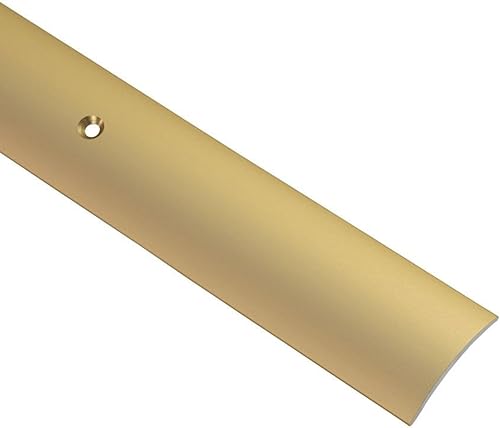 Gedotec Übergangsprofil Laminat - Vinyl Übergangs-Schiene gelocht Bodenprofil gewölbt | Türschwelle zum Schrauben | Alu Messing eloxiert | Profil 50 x 1000 mm | 1 Stück Teppichschiene - Cheap-Us