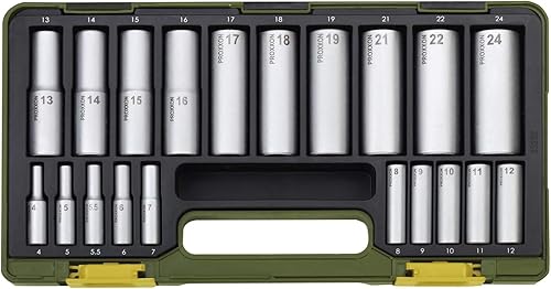 Proxxon 23292 Spezial Steckschlüsselsatz mit Tiefbetteinsätzen Antrieb 6,3mm (1/4') + 12,5mm (1/2') 20 teilig - Cheap-Us