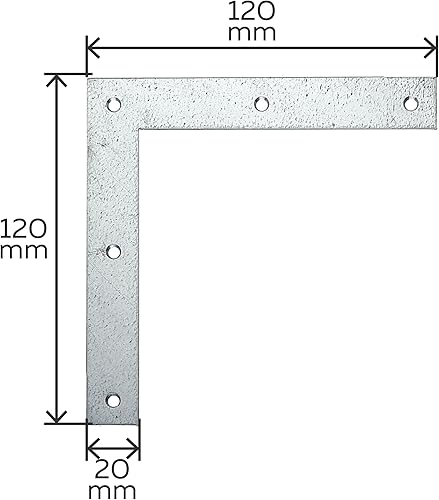 Alberts 332877 Eckwinkel | sendzimirverzinkt | 120 x 120 x 20 mm | 12er Set - Cheap-Us