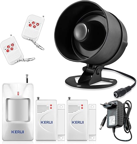 Alarmanlage Haus, Tür Alarmanlage Wohnung Kit mit 115dB Sirene, 2 Türsensoren, 2 Fernbedienungen und 1 Bewegungsmelder Fenster Einbruchschutz Alarm für Tür Fenster, Wohnmobil, Garage, Shed - Cheap-Us