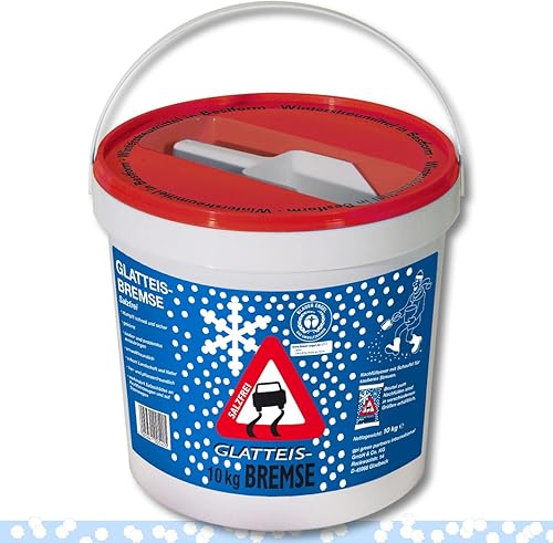 Glatteisbremse Streugut Winter Streugranulat 10 kg Eimer + Schaufel Streusalz Alternativen Umweltschonend Tierfreundlich - Cheap-Us