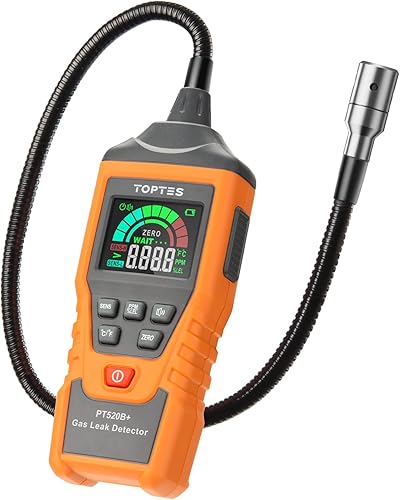 Gasmelder, TopTes PT520A Erdgasdetektor für Zuhause und Wohnmobil mit 43,5 cm Sonde zur Ortung von Gaslecks wie Propan, LPG (3X AAA-Batterien inklusive, deutsche Bedienungsanleitung) - Orange - Cheap-Us